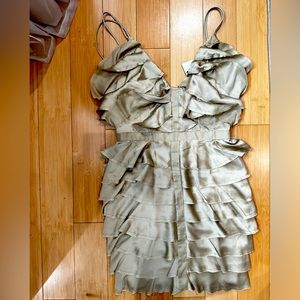 Beautiful satin ruffled dress